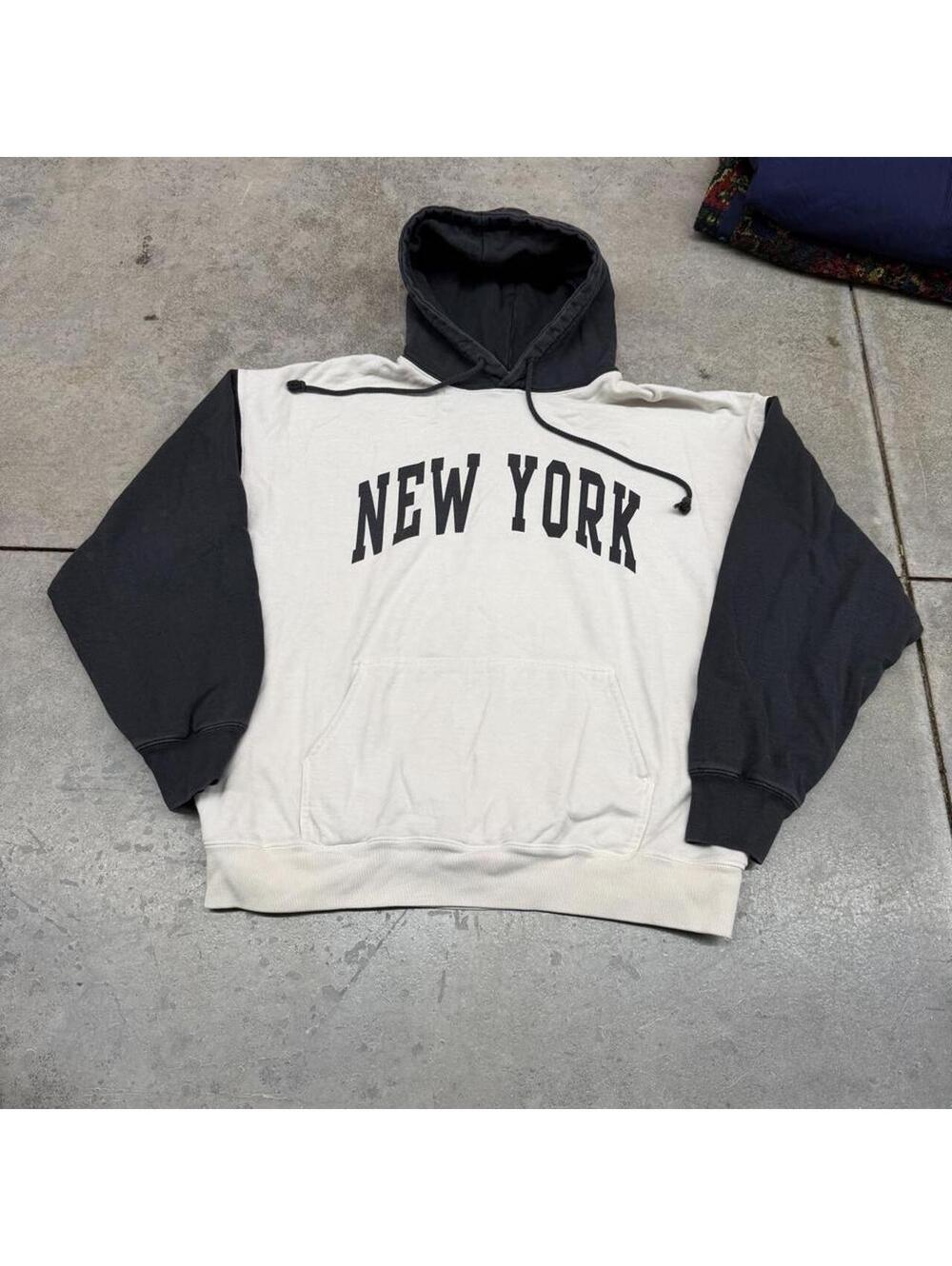 john galt brandy melville new york colorblock hoodie size xl WOMENS